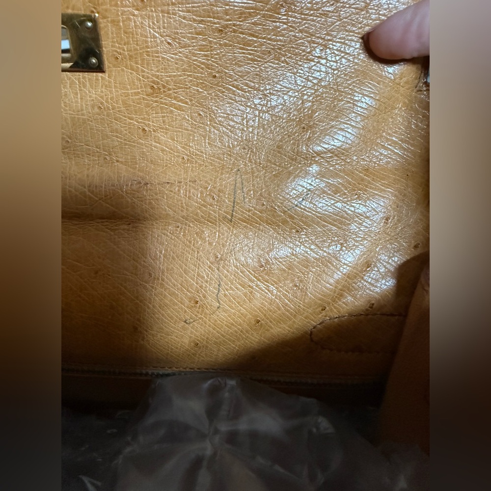 Hermes Cognac Ostrich Leather Kelly 32 - Picture 16 of 16